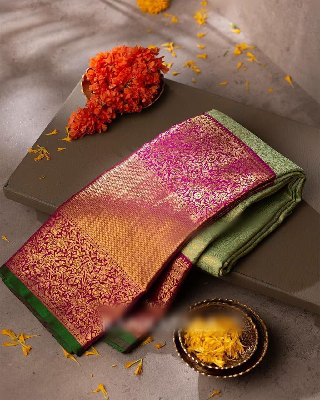 Invaluable Pista Soft Banarasi Silk Saree With Surpassing Blouse Piece