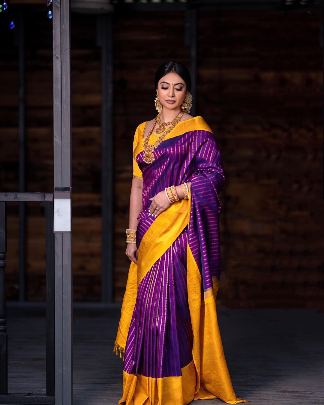 Dalliance Purple Soft Silk Saree With Chatoyant Blouse Piece